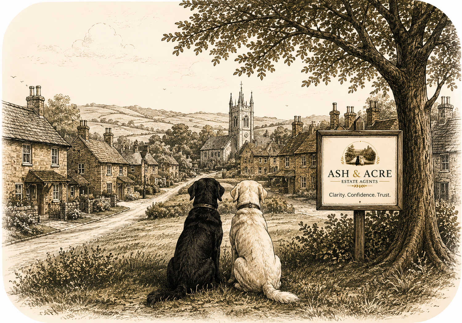 Ash & Acre countryside illustration