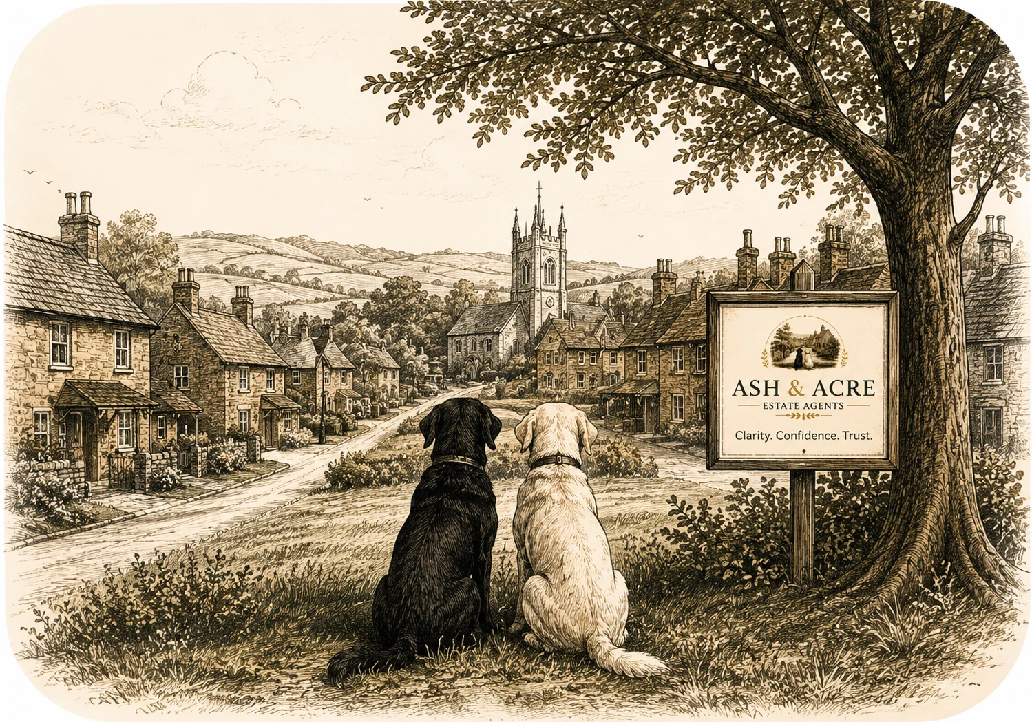 Ash & Acre countryside illustration
